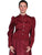 Scully Womens Wahmaker 1880s Style Blouse Burgundy Poly Blend Moire L/S