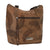 American West Womens Sacred Bird Distressed Charcoal Brown Leather Handbag Bag