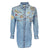 Rockmount Womens Embroidered Map Western Denim 100% Cotton L/S Dress