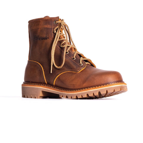 Silverado Mens 6in Lumberjack Shipyard Oil Tan Leather Work Boots 11 D