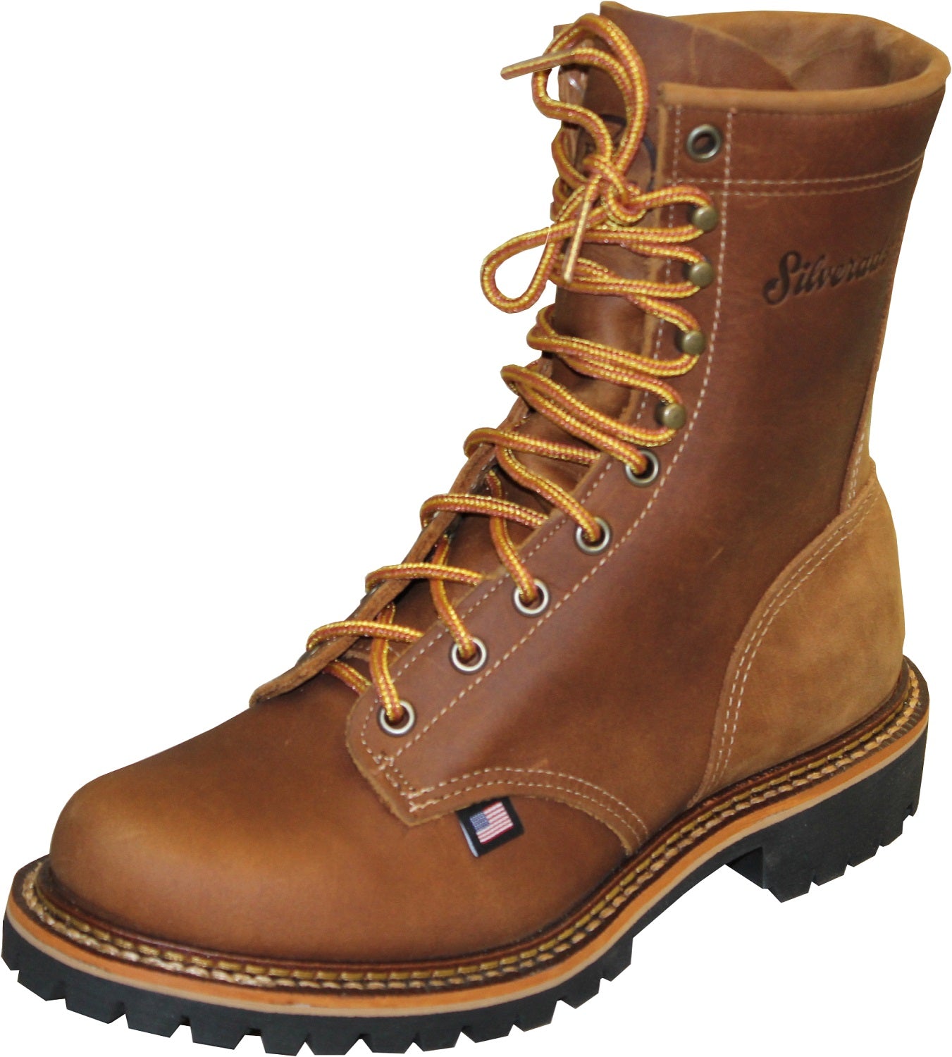 Silverado Mens 8in Lumberjack Shipyard USA Oil Tan Leather Work