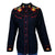 Rockmount Womens Vintage Embroidered Flower Black 100% Cotton L/S Shirt