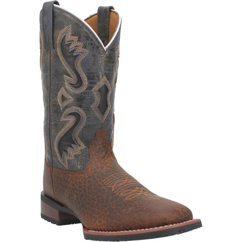 Laredo Mens Smoke Creek Cowboy Boots Leather Tan/Blue Denim