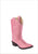 Old West Pink Childrens Girls Corona Leather J Toe Cowboy Western Boots 2 D