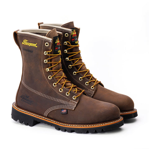 Thorogood Mens American Heritage 8in 400G WP Crazyhorse Leather Work Boots