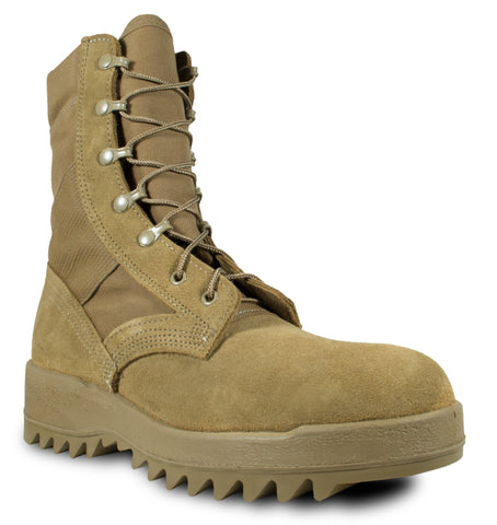 McRae Mens Coyote Suede/Nylon Ripple Military Combat Boots