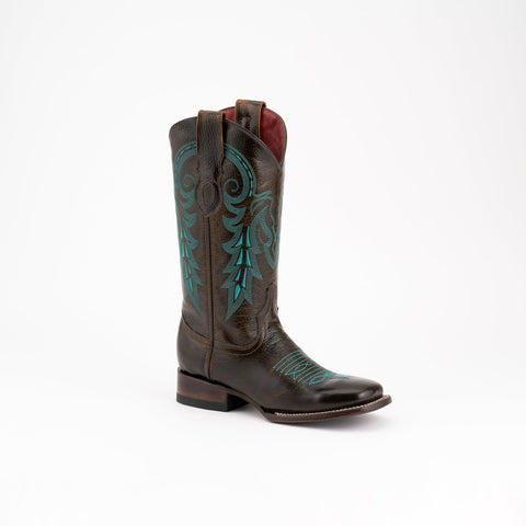 Ferrini Womens Blaze Chocolate Leather Cowboy Boots
