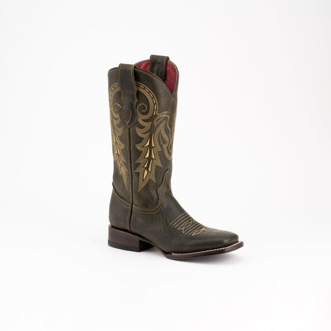 Ferrini Womens Blaze Moss Leather Cowboy Boots