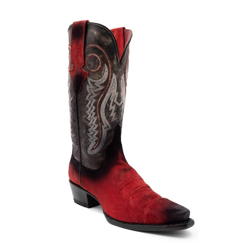 Ferrini Womens Roughrider V-Toe Red Leather Cowboy Boots