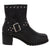 RideTecs Womens 6in Heeled Buckle Biker Black Military Boots