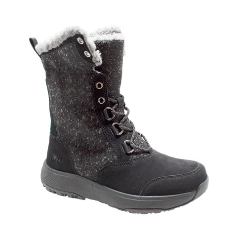Winter Tecs Womens Microfleece Lace Black Winter Boots