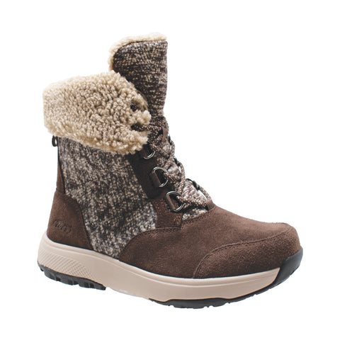 Winter Tecs Womens Microfleece Lace Brown Winter Boots
