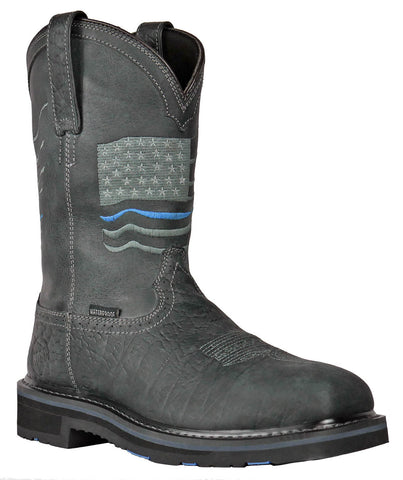 Hoss Boots Mens Rushmore CT WP PR Charcoal Leather Work Boots 10.5 D