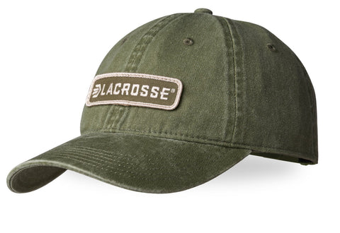 LaCrosse Unisex Embroidered Patch Light Olive 100% Cotton Baseball Cap Hat
