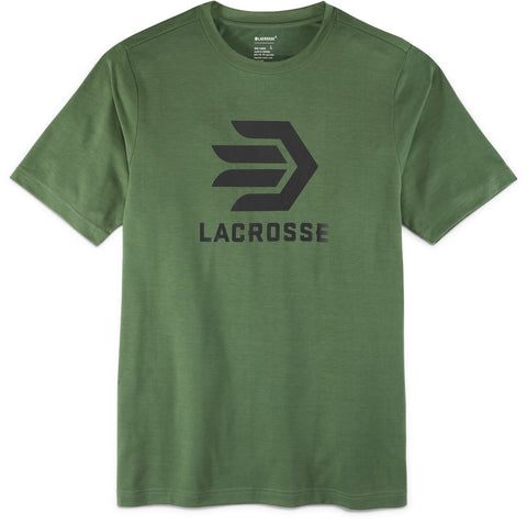 Lacrosse Mens Forever Forward Tee Green Poly/Spandex S/S T-Shirt