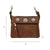 American West Womens Trail Rider 8in Medium Brown Leather Crossbody Bag