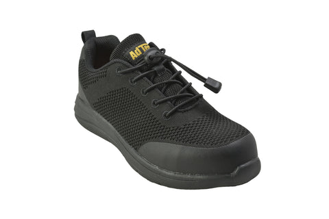 AdTec Mens Composite Toe Non-Slip Black Mesh Work Shoes