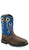Old West Mens Work Dark Brown/Suede Navy Leather Cowboy Boots