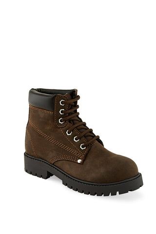 Old West Brown Children Boys Leather Work Boots 12D