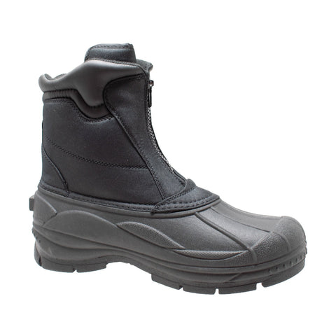 Winter Tecs Mens Durable Zipper Black Winter Boots