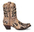 Corral Womens Glitter Inlay Floral Overlay Brown/Black Cowhide 8in Cowboy Boots