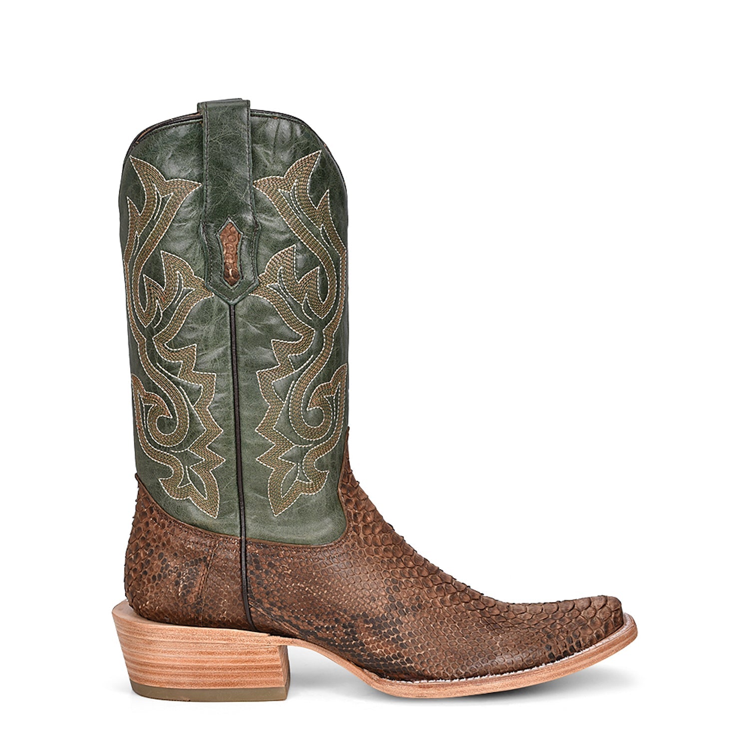 Corral Mens Python Cowboy Boots Snake Green/Brown – The Western Company