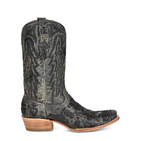 Corral Womens Inlay Horseman Toe Black Alligator Leather Cowboy Boots 13 D