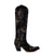 Corral Womens Gold Stamped Floral Snip Toe Black Cowhide 16in Cowboy Boots 11 M