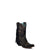 Corral Womens Gold Stamped Fringe Square Toe Black Cowhide 9.5in Ankle Boots