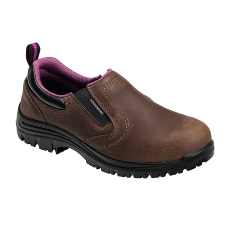 Avenger Womens Brown/Pink Leather Comp Toe WP EH SR Work Shoes 10 W