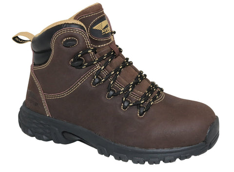 Avenger Womens Flight Mid Brown Leather Work Boots