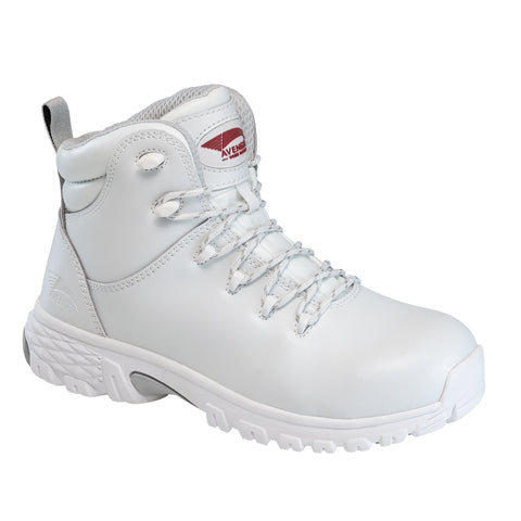 Avenger Womens Flight Mid White Leather Work Boots