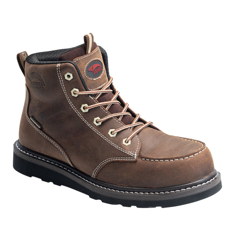 Avenger Mens Mid Wedge Brown Leather Work Boots