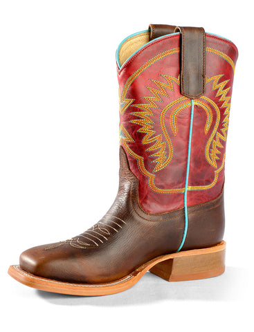 Anderson Bean Kids Boys Pit Bull Red Glove Leather Cowboy Boots