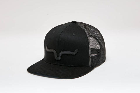 Kimes Ranch Unisex ATG Black/Black Cotton Twill Trucker Cap