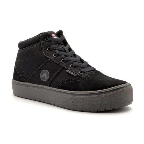 AirWalk Mens Venice Mid CT EH SF Black Canvas Work Boots