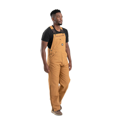 Berne Mens Brown 100% Cotton Unlined Duck Bib Overall
