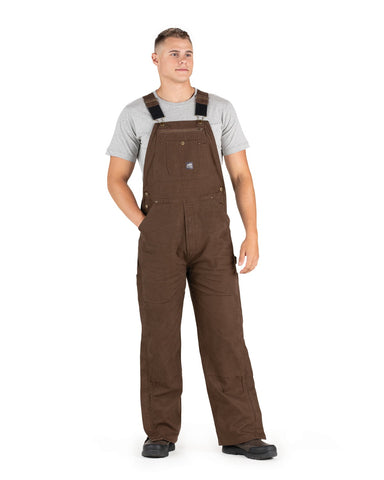 Berne Mens Heartland Unlined Washed Duck Bark 100% Cotton Bib Overall 54X30