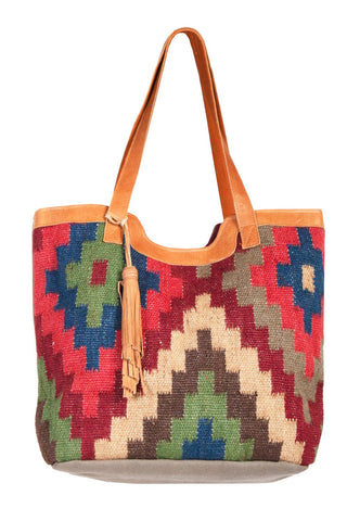 Scully Womens Southwest Blanket Multi-Color Wool Blend Shoulder Tote Bag