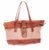 Scully Womens Stylish Tan Canvas/Leather Handbag Bag