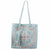 Scully Womens Artisan Print Carryall Turquoise Leather 13x13x4.5in Tote Bag