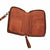 Scully Womens Small Woven Essentials Cognac Leather 4x7x1.75in Crossbody Bag