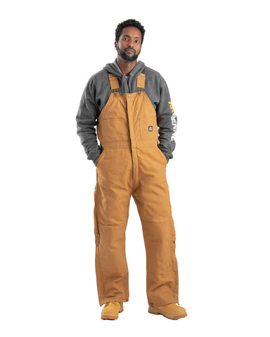 Berne Apparel Mens Heritage Insulated Duck Brown Duck 100% Cotton Bib Overall