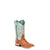 Corral Womens Embroidery Wide Square Toe Honey/Blue Ostrich Cowboy Boots 9 M