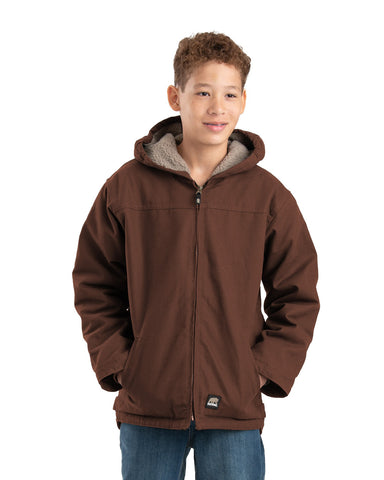 Berne Apparel Unisex Sherpa-Lined Softstone Duck Hooded Bark 100% Cotton Jacket