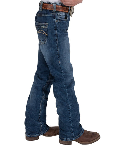 B Tuff Kids Boys Home Run Medium Wash Cotton Blend Jeans