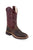 Old West Children Unisex Broad Square Toe Brown/Red Leather Cowboy Boots
