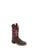 Old West Youth Unisex Square Toe Brown/Cloudy Burgundy Leather Cowboy Boots