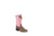 Old West Kids Girls Broad Square Toe Pink/Brown Leather Cowboy Boots