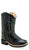 Old West Infant Boys Broad Square Toe Black Leather Cowboy Boots